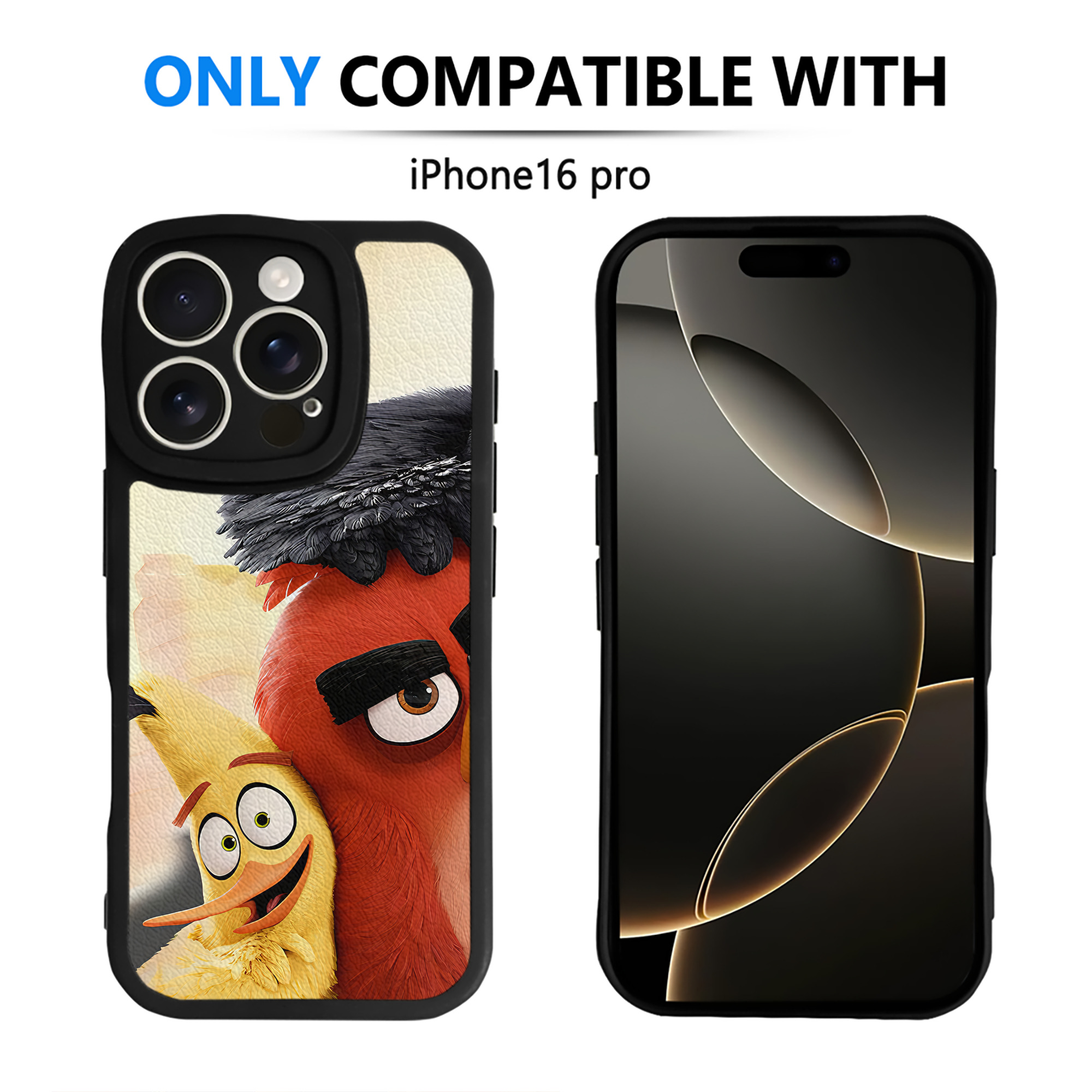 （画像用） Angry Birds アングリーバード 【iPhone 16シリーズ対応】シリコンスマホケース（レザー調） 材質：シリコン